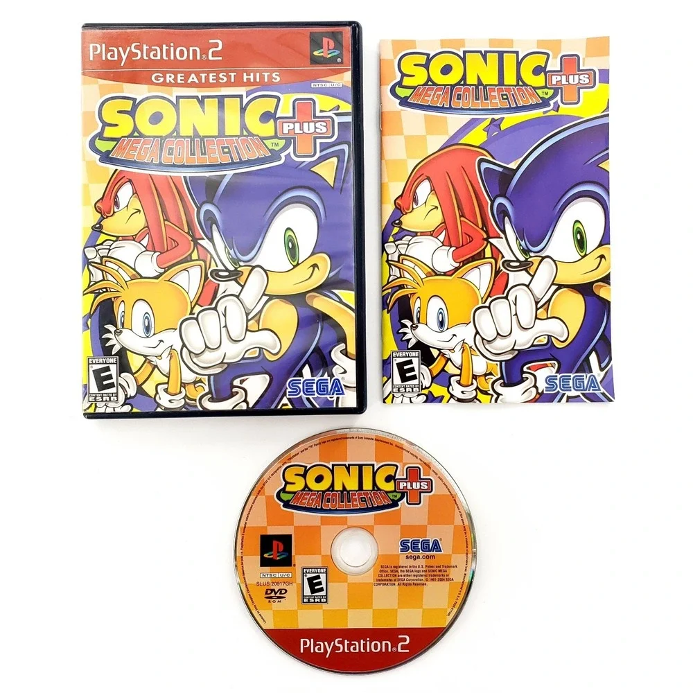 Sonic Mega Collection Plus (Sony PlayStation 2, 2004) Complete Tested & Works